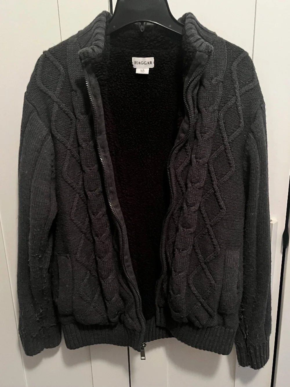 zip up gray sweater, large